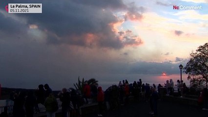 La Palma volcano sunset