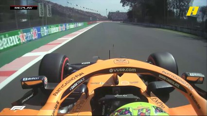 لاندو نوريس سائق ماكلارين يرتكب خطأ في الكبح يتسبب في خروجه عن حدود الحلبة