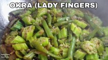 Stir Fry Okra Lady Fingers Recipe Sauté Green Beans Veggie 10 Minutes Recipe