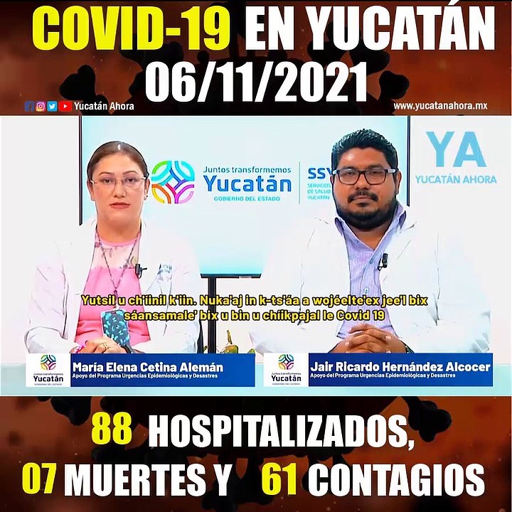 Panorama de Covid-19 en Yucatán. Actualización al 6 de Noviembre de 2021