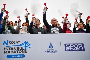 43. İSTANBUL MARATONU'NA KILIÇDAROĞLU VE AKŞENER DE KATILDI