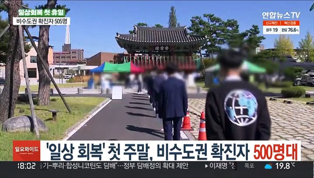 '일상 회복' 첫 주말, 비수도권 확진자 500명대