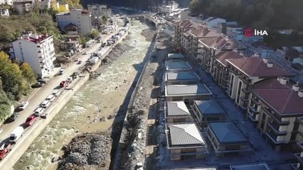 Son dakika haber! Sel önüne gelen her şeyi yıkıp geçmişti... Dereli'de yapımı süren afet konutlarında sona yaklaşıldı