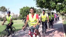 الافتتاح التجريبي لممشى وتراك الدراجات والچيم المفتوح بمدينة العبور تشجيعا على ممارسة الرياضة