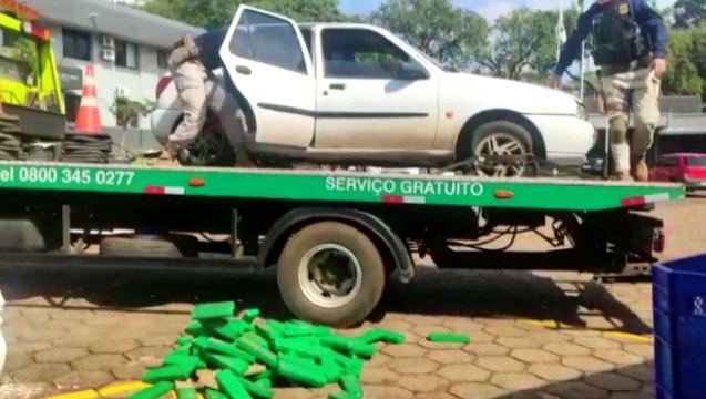 PRF apreende veículo carregado com maconha na rodovia BR-467