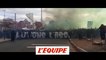 Les supporters manifestent avant le match contre Clermont - Foot - L1 - St-Etienne
