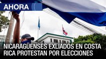 Exiliados nicaragüenses en Costa Rica protestan contra elecciones presidenciales en #Nicaragua