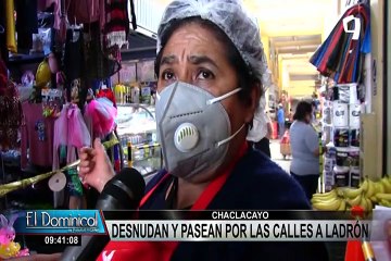 Chaclacayo: Desnudan y pasean a ladrón que intentó robar auto en mercado