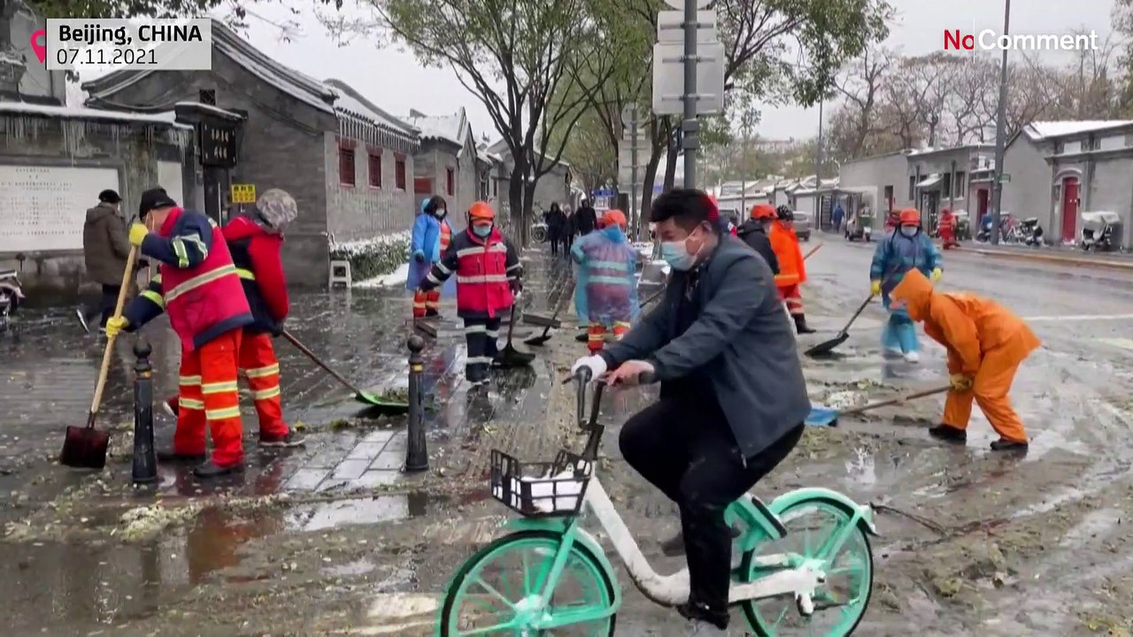 Pékin sous la neige, trois mois avant les jeux olympiques d'hiver