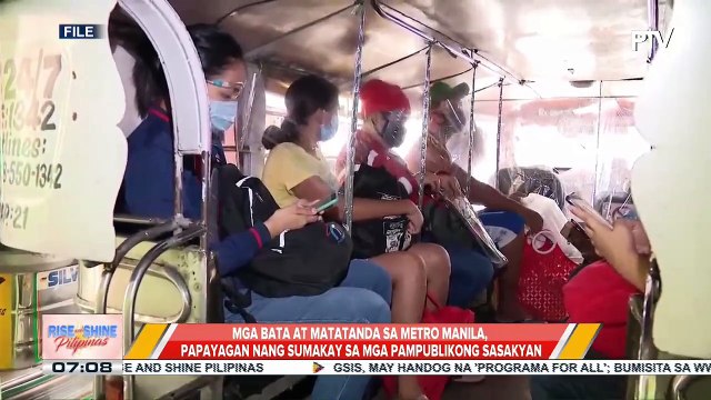 Mga bata at matatanda sa Metro Manila, papayagan nang sumakay sa mga pampublikong sasakyan