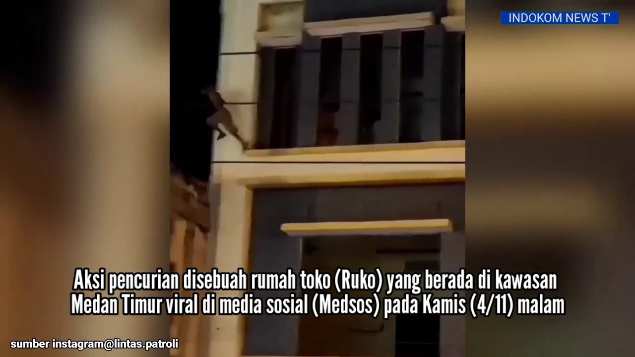 Ngeri! Maling Bak Spiderman Lompati Dari Atas Ruko