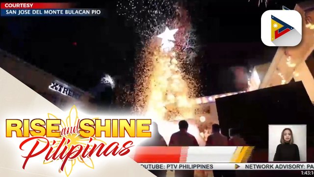 36-feet giant Christmas tree na gawa sa abaca, pinailawan sa SJDM, Bulacan