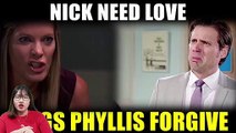 Nick is heartbroken when he decides to break up, begs Phyllis for forgiveness Y&R Spoilers 2021