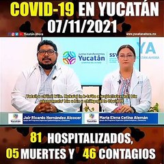 Panorama de Covid-19 en Yucatán. Actualización al 7 de Noviembre de 2021