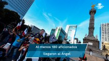 Celebran el podio de  “Checo” Pérez en el Ángel de la Independencia
