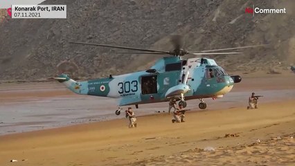 Download Video: Kampfjets, Hubschrauber, Drohnen: Iran spielt Krieg am Persischen Golf