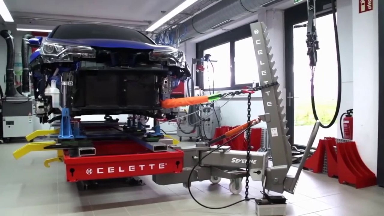 Collision Repair on Frame machine with Universal Fixtures and Electronic measuring system _ Celette