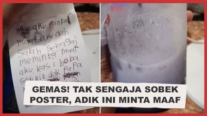 Tak Sengaja Sobek Poster, Cara Adik Warganet Ini Minta Maaf Bikin Gemas