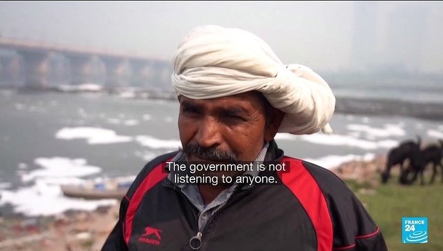 Toxic foam covers India's sacred Yamuna river