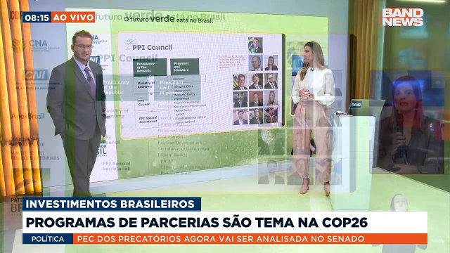 No pavilhão do Brasil na COP26. O tema de debate do segundo painel do dia são os projetos sustentáveis dos Programas de Parcerias de Investimentos do governo federal.Saiba mais em youtube.com.br/bandjornalismo#BandNews20anos #COP26