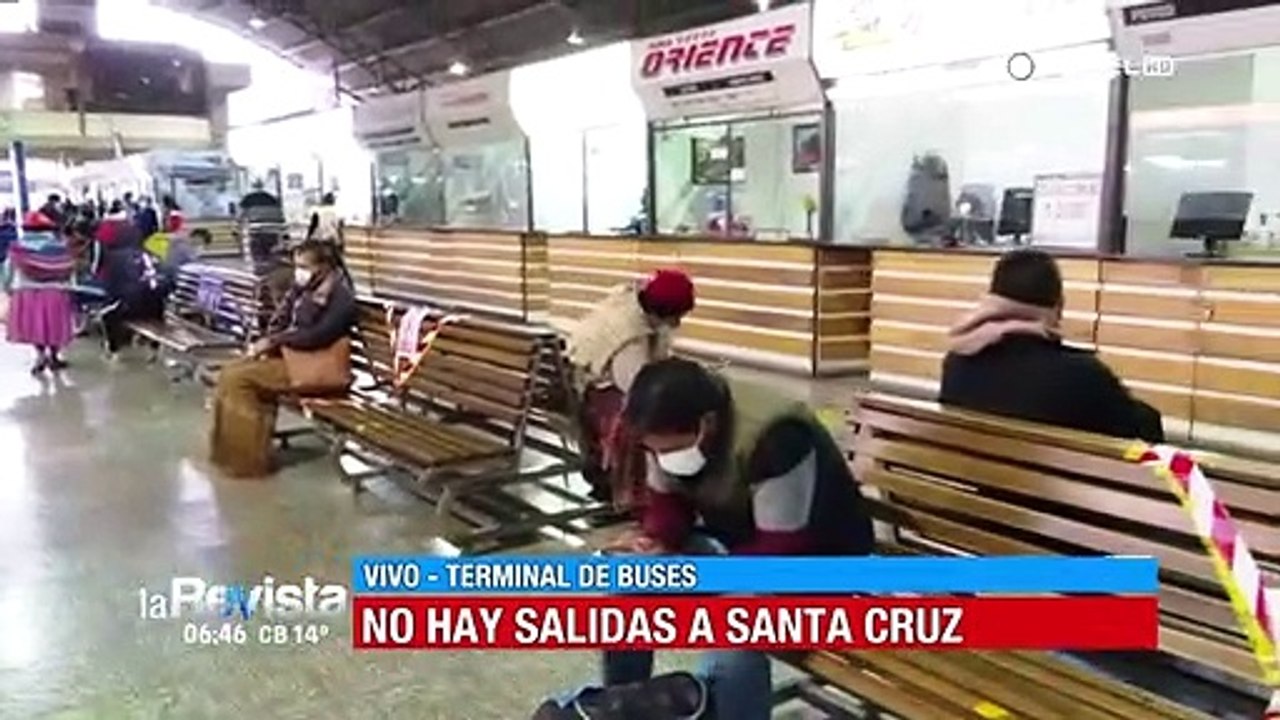 Solo hay viajes a Oruro y La Paz desde la terminal de Cochabamba, las salidas a Santa Cruz están suspendidas