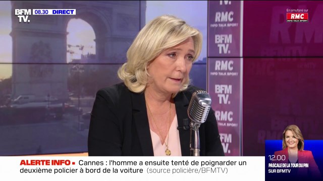 Policiers agressés à l'arme blanche à Cannes: pour Marine Le Pen, ce type de faits se banalisent