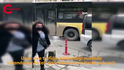 Arnavutköy’de ilginç olay: Hatalı park ettiği aracı çalıştıramadı
