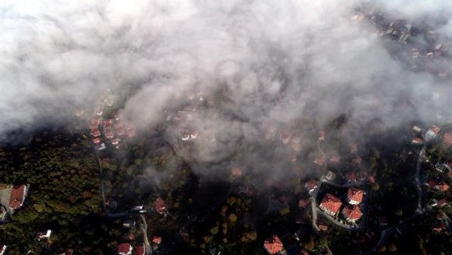 ZONGULDAK'TA DENİZİ VE KENTİN ÜZERİNİ KAPLAYAN SİS DRONLA GÖRÜNTÜLENDİ