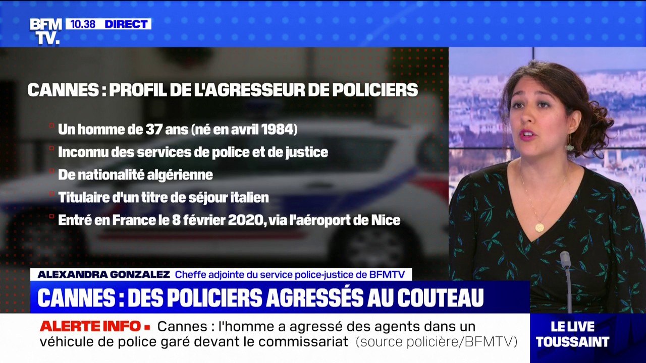 Attaque de policiers à Cannes: l'assaillant, âgé de 37 ans, est de nationalité algérienne et inconnu des services de police