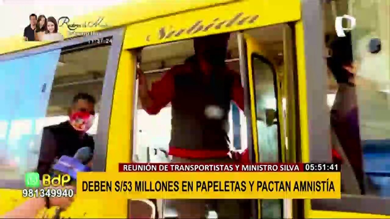 Ministro Silva pactó amnistía con transportistas que deben S/ 53 millones en papeletas