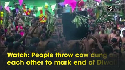 Watch: People throw cow dung on each other to mark end of Diwali