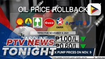 Oil firms to roll back pump prices on Nov. 9