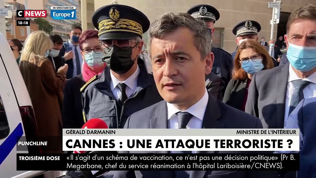 Cannes : Regardez les images de l'attaque qui s'est produite ce matin devant un commissariat par un ressortissant algérien qui aurait mentionné "le prophète" pour justifier son geste