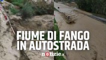 Maltempo in Sicilia, fiume di fango sulla Palermo - Agrigento: il video dell'alluvione