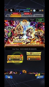 Dragon Ball Legends - Master’s Pack Z Single Summon Open