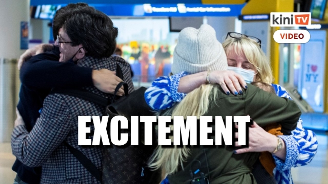 Excitement and emotion aboard a flight from London to New York as travel resumes