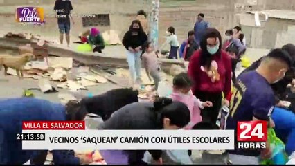 VES: vecinos y transeúntes dejaron casi vacío un vehículo que transportaba útiles escolares