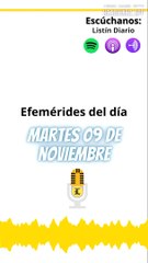 EFEMERIDES: Martes 09 de noviembre de 2021
