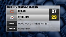 Bears @ Steelers NFL Game Recap for MON, NOV 08 - 08:15 PM EST