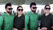 Rahul Vaidya और Disha Parmar Mumbai airport से निकले छुट्टियां मनाने; Watch video | FilmiBeat