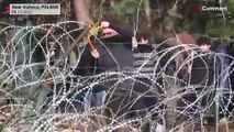 شاهد: مهاجرون يحاولون اختراق السياج الحدودي بين بيلاروس وبولندا