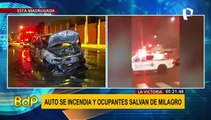 Auto se incendia en La Victoria: pasajeros salen segundos antes de que unidad ardiera en llamas