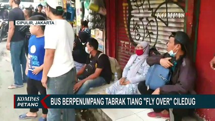 Terjadi Kecelakaan Bus Tabrak Tiang Flyover di Cipulir Jaksel
