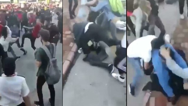 Antalya'da liselilerin kavgasında ortalık savaş alanına döndü