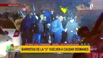 Video herunterladen: Disturbios frente a estadio Lolo Fernández: hinchas provocan desmanes por más de 4 horas