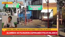 Alumnos se filmaron aspirando polvo blanco