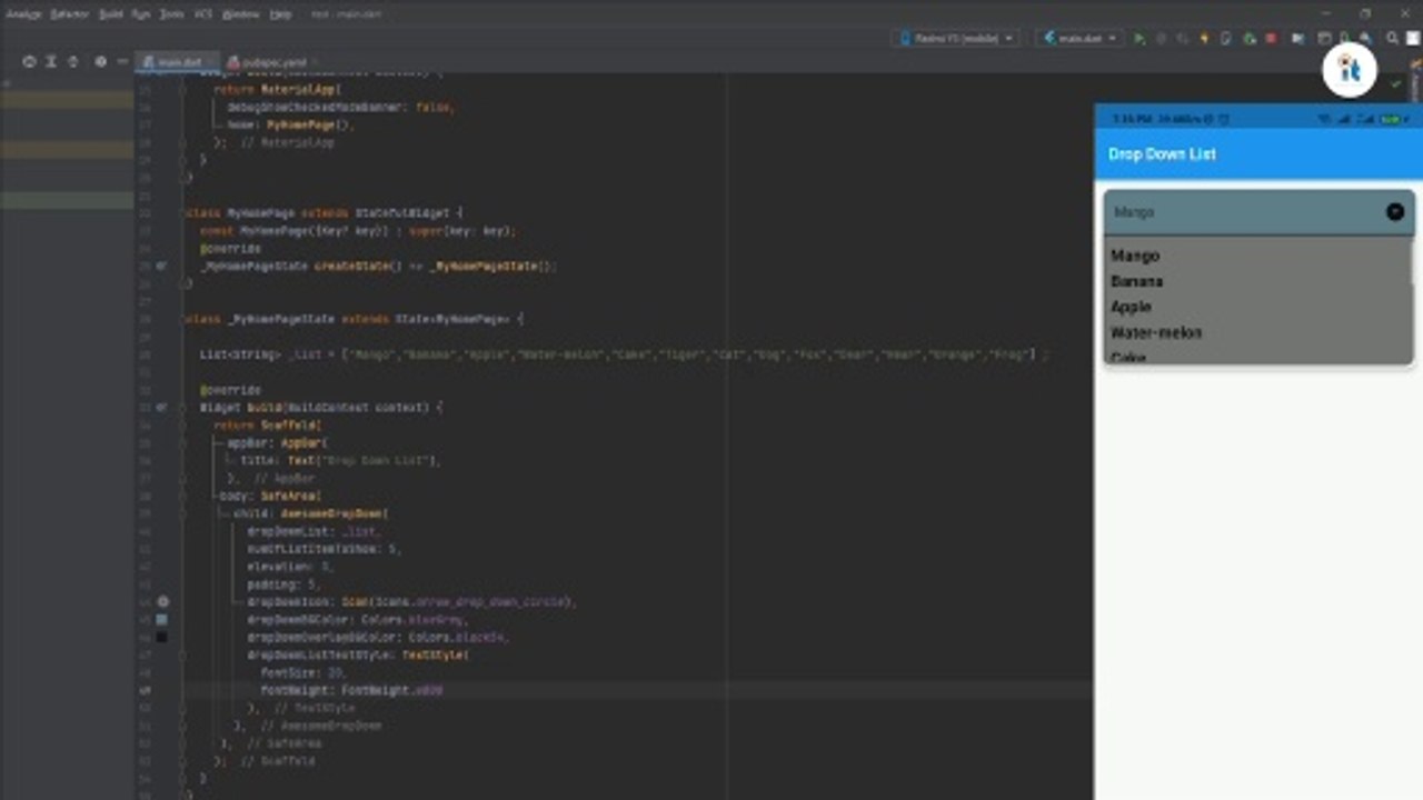 How to create a dynamic dropdown in a flutter....