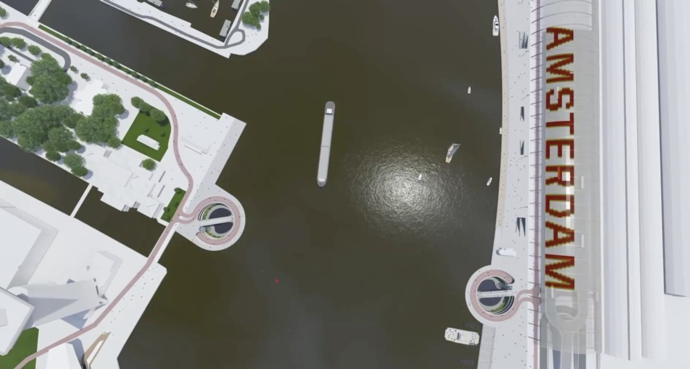 Des architectes veulent construire une piste cyclable sous le lac IJ, au centre d’Amsterdam