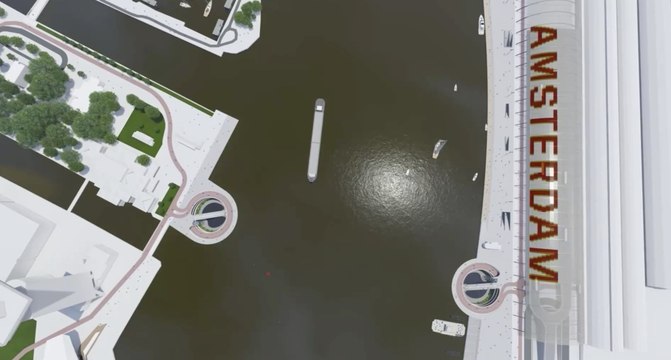 Des architectes veulent construire une piste cyclable sous le lac IJ, au centre d’Amsterdam