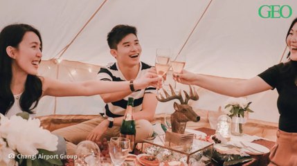 Découvrez le camping de luxe à l'aéroport Changi de Singapour